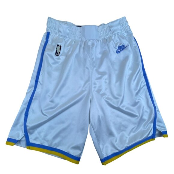 Los Angeles Lakers Nike Mens White & Blue Basketball Shorts NBA Logo Size S/P - Picture 1 of 11